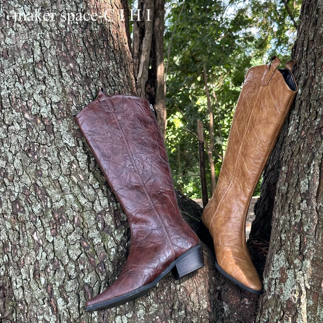 Cihi設計'makerspace'-604-1【罗马旧事】設計重工抓皱高筒罗马靴