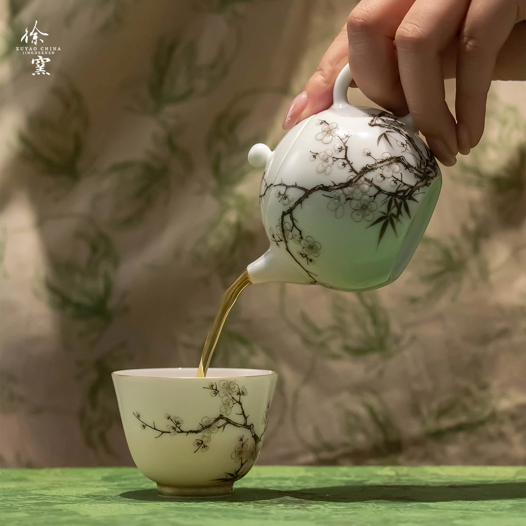 徐窑墨梅龙蛋壶 XU129
