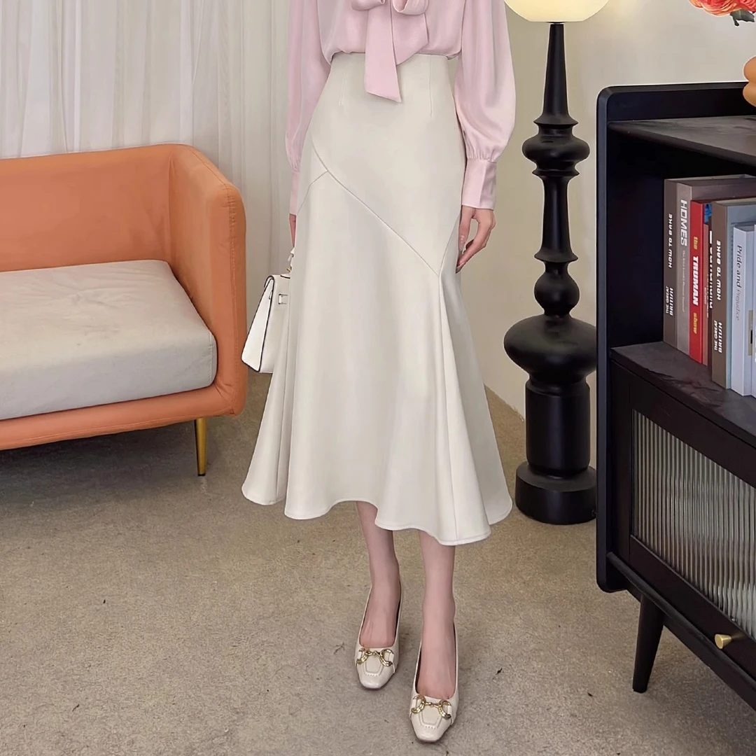 雅鹿西装半身裙女夏秋2025新款高腰显瘦包臀裙设计修身长款鱼尾裙