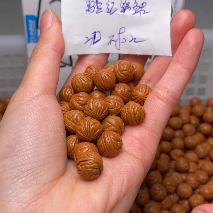 落***枫手串桃核12mm左右野生红锦鲤30颗（不打孔）