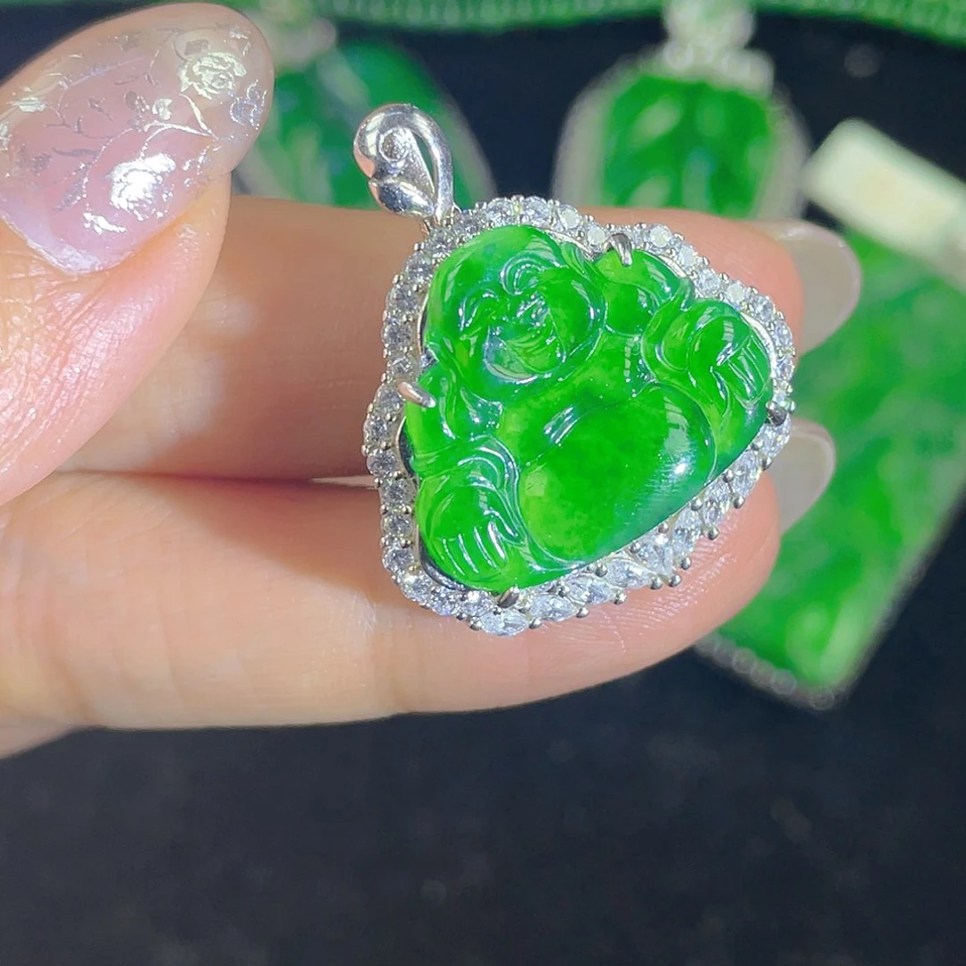 翡翠吊坠(不含链)银S925镶嵌
