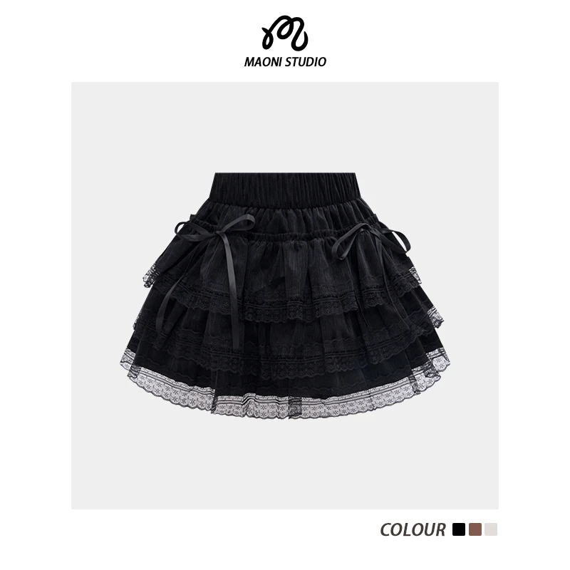 毛妮LADIESFIRST【蕾丝叠梦】蕾丝花边蛋糕蓬蓬裙甜美感裙裤L2510
