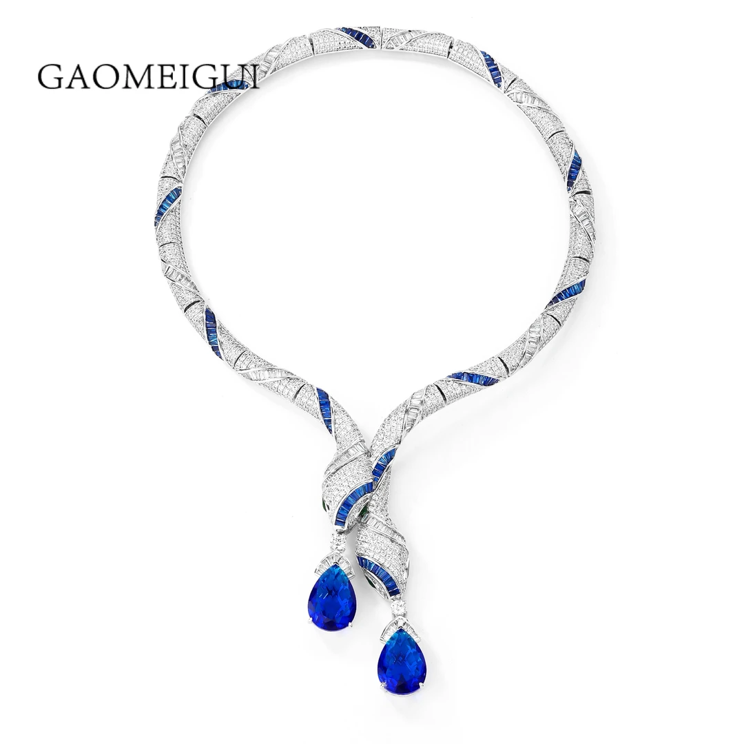 合金合成锆石项链 GAOMEIGUI 海外款 高定高奢项链