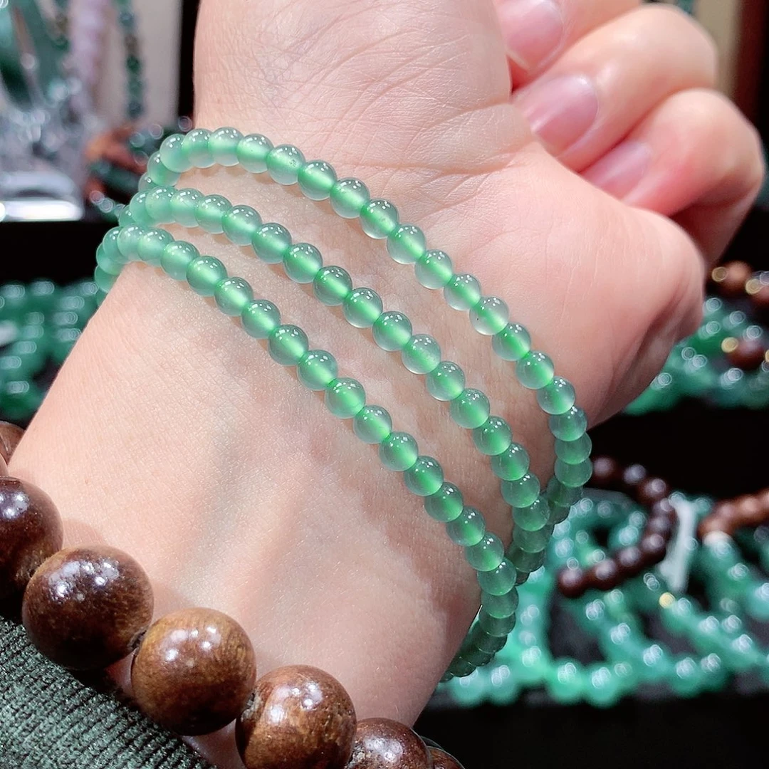 翡翠未镶嵌手链卡4.5