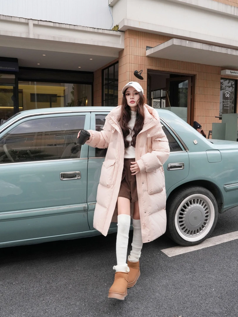 【901-100】中长款女长款美拉德轻户外保暖户外运动牛仔风