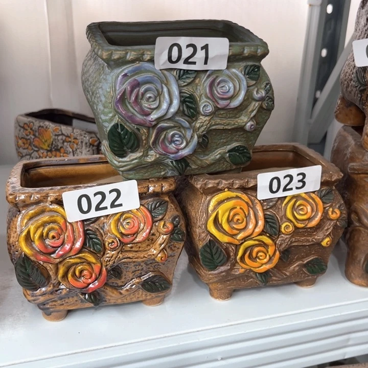 紫砂花盆粗陶材质多肉花盆