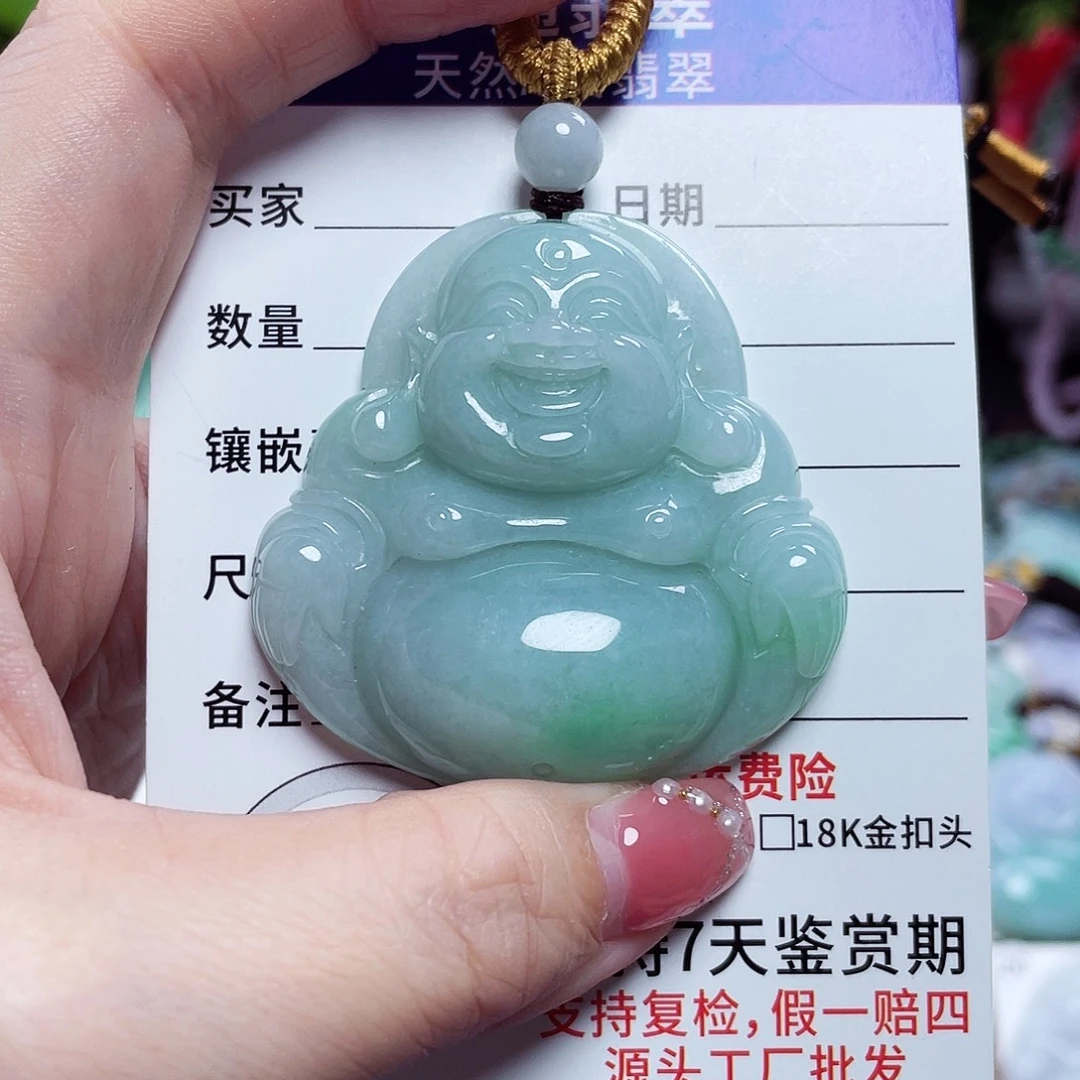 翡翠未镶嵌颈饰佛公43