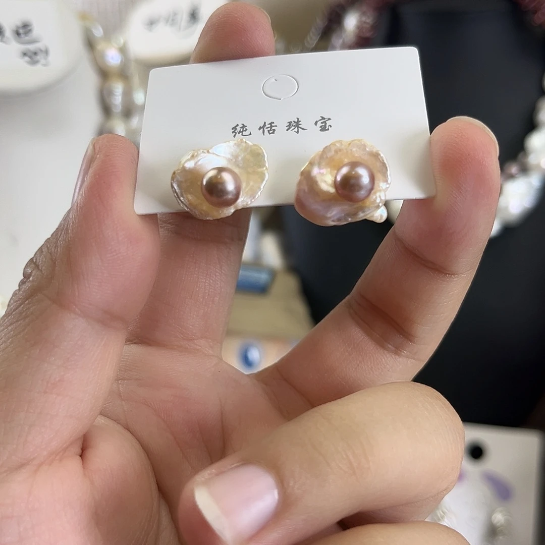 未镶嵌淡水珍珠耳饰【纯恬】