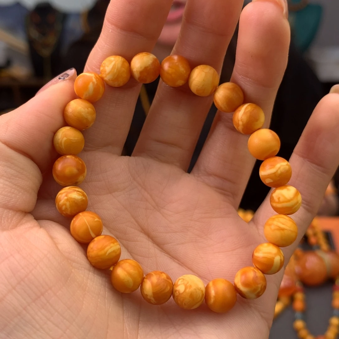 蜜蜡手串未镶嵌天然