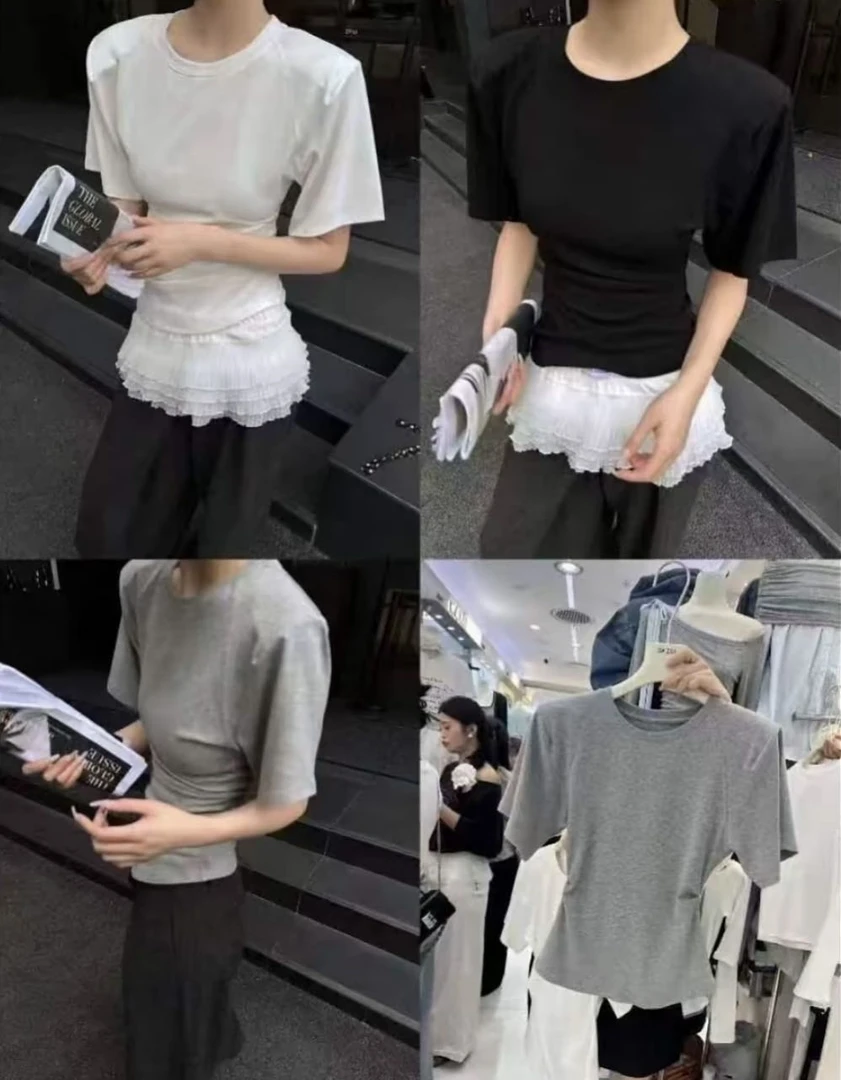 【土豆优选】正肩蚂蚁腰•垫肩百搭t恤