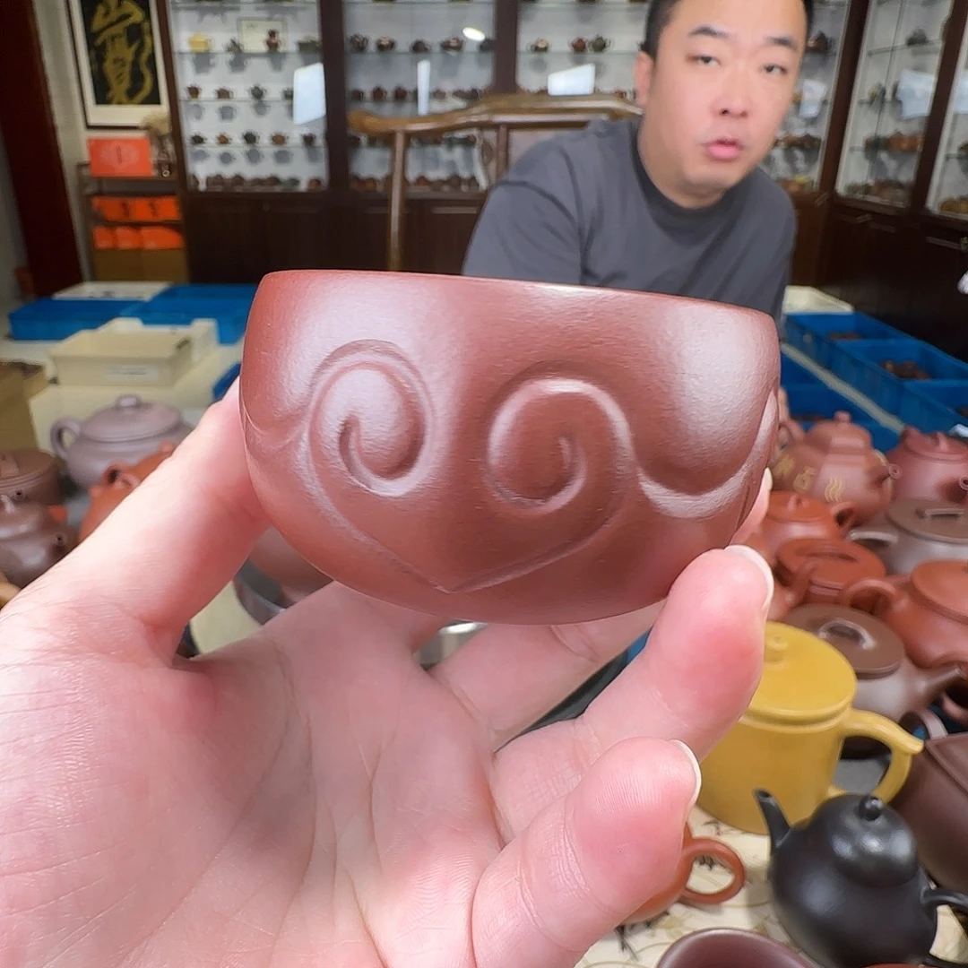 紫砂茶壶如意杯石红