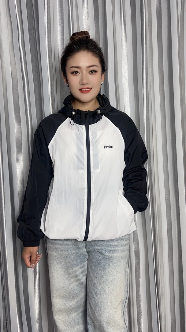 【姐妹】2025年新款拼色连帽轻薄透气防晒衣男女同款