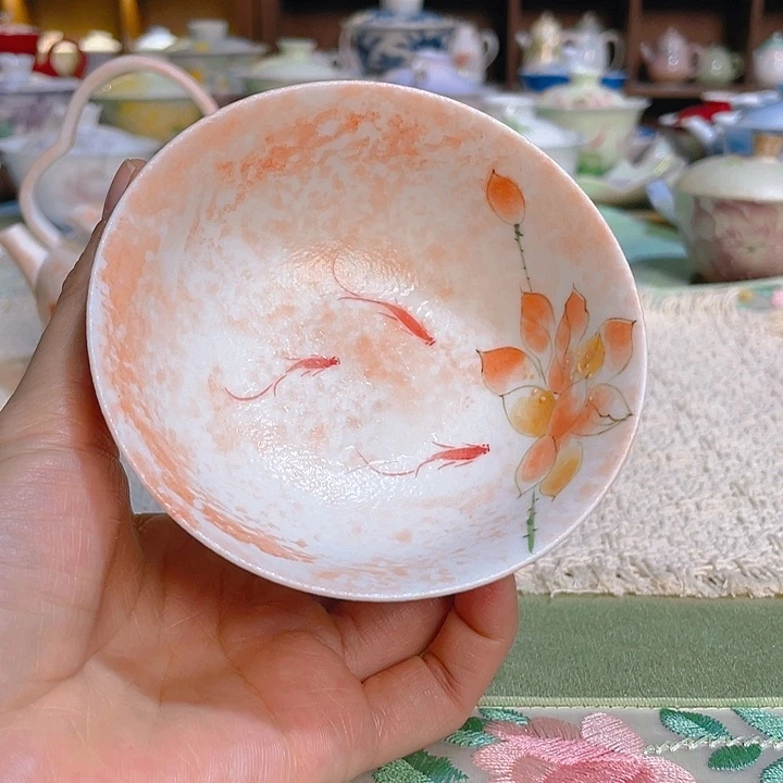 【闪购商品】雾粉玉兰圆口普洱杯