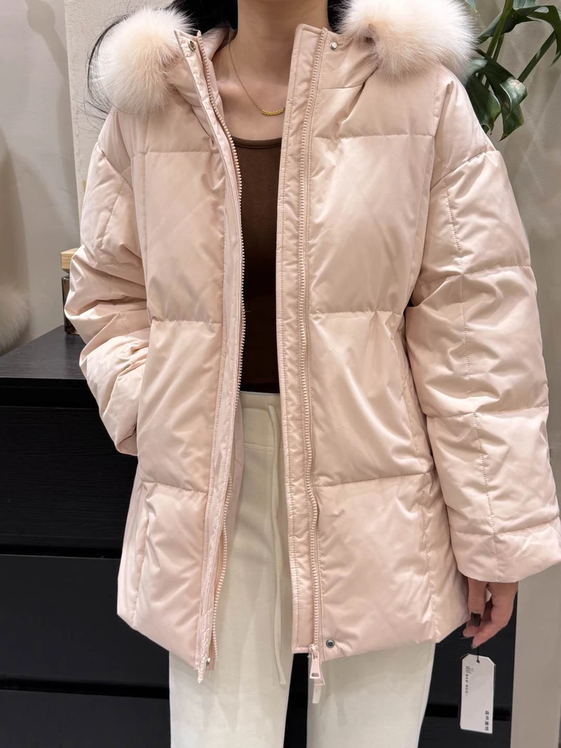 菲林家热卖秋冬加厚大毛领中长款