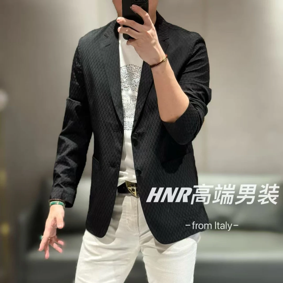 立体浮雕提花工艺修身裁剪春季新品小西装西服89829