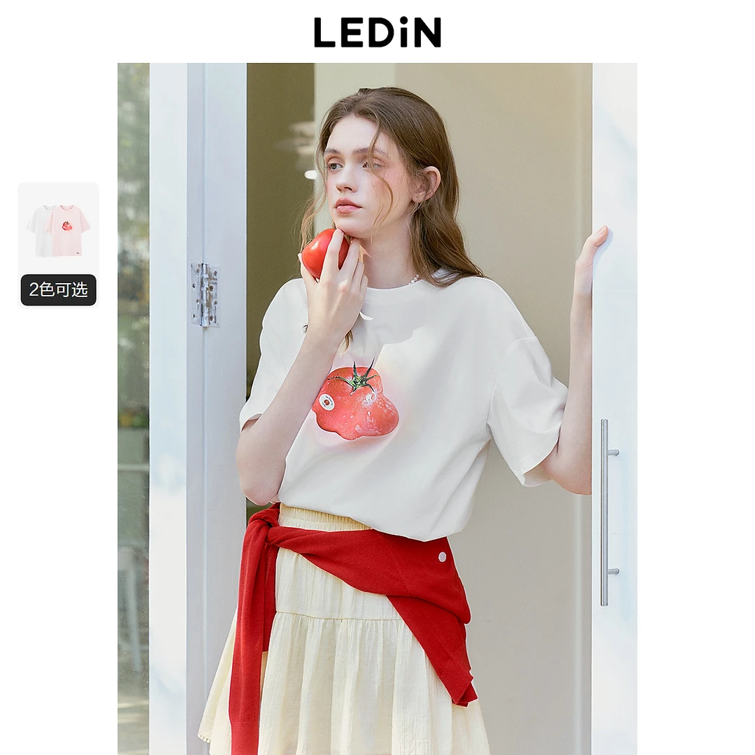 乐町番茄印花短袖T恤1946