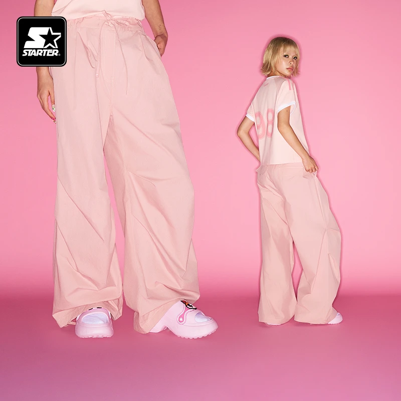 STARTER官方夏季新款梭织长裤运动休闲宽松百搭伞兵裤 SA52WP034