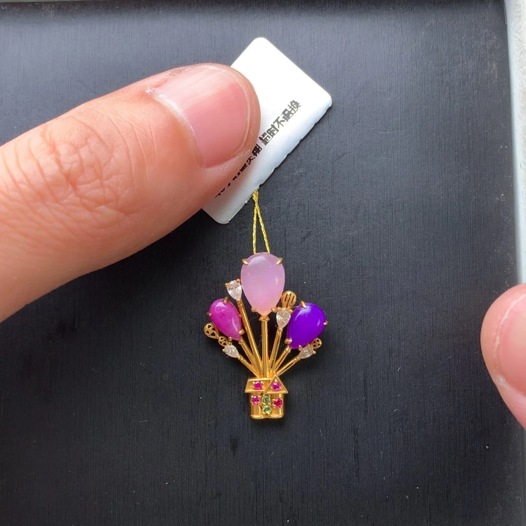 苏纪石（舒俱来）18K金镶嵌吊坠