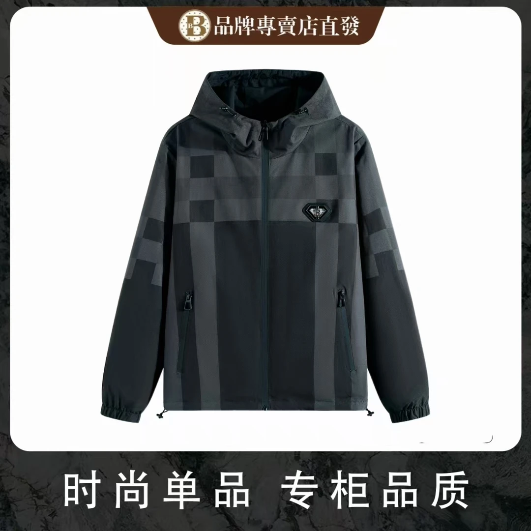 高端时尚休闲简约百搭双面穿格纹夹克-8328