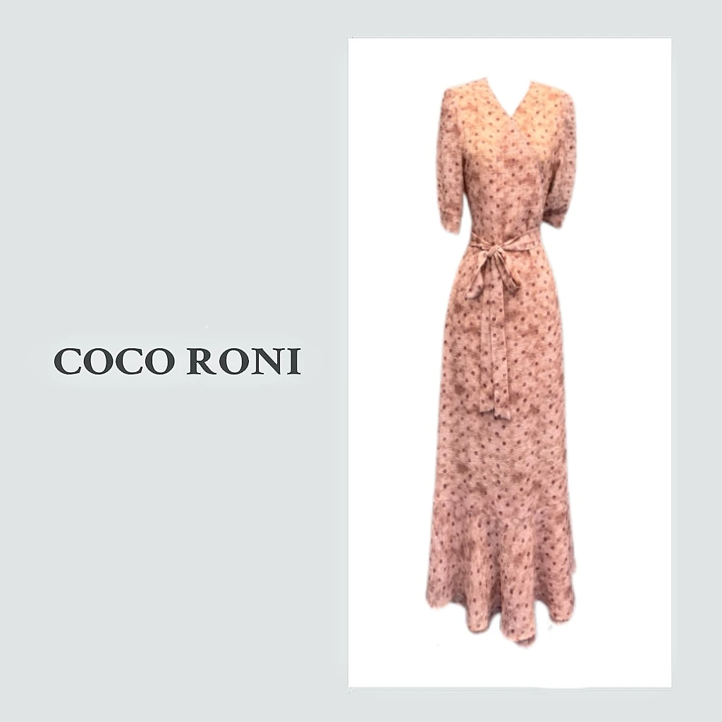 【粉雾画卷】45°斜裁渐变粉波点花卉连衣裙女夏法式浪漫气质长裙