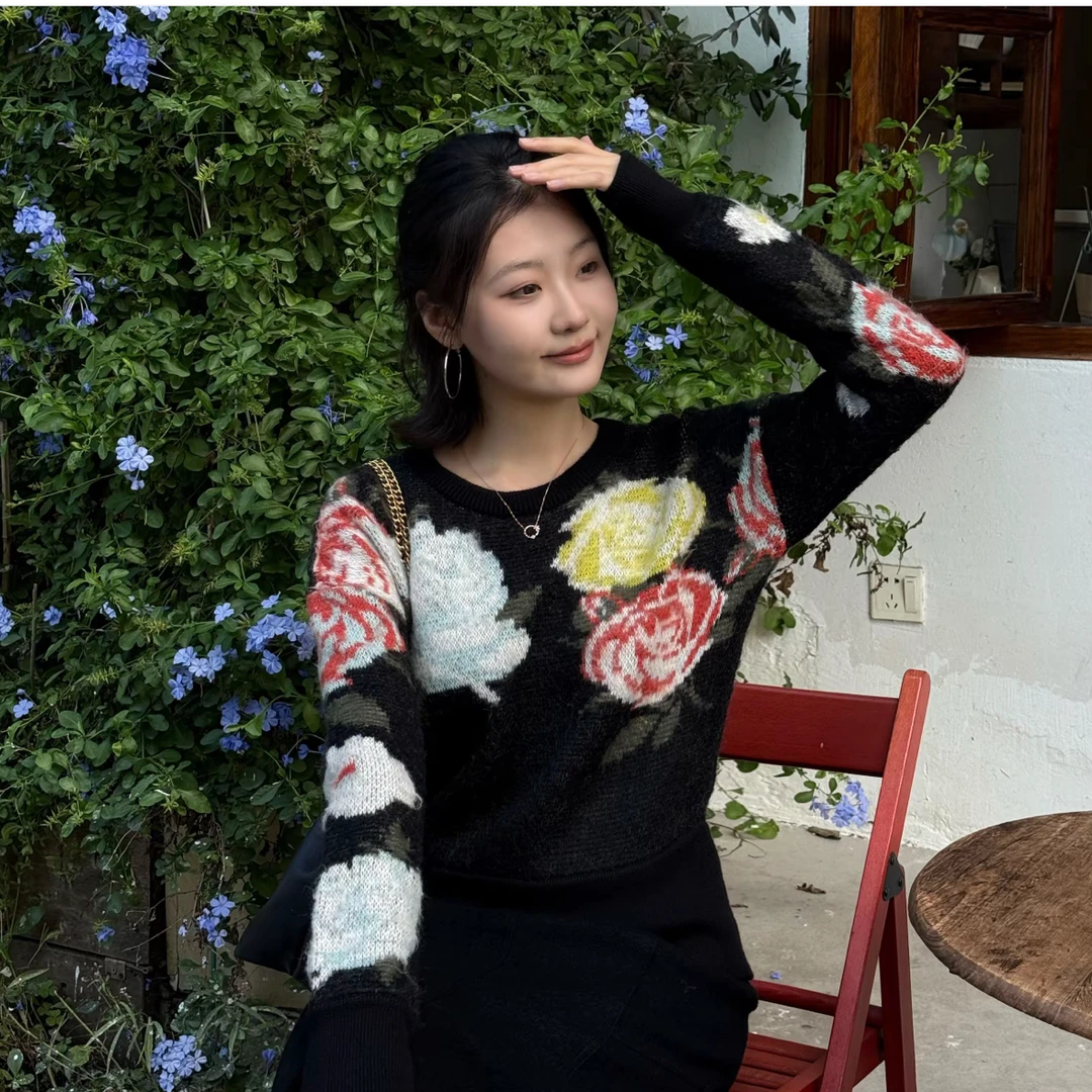 GIRDEAR/哥弟‘繁花锦簇’秋冬【高定系列】气质显瘦百搭毛衣1399270