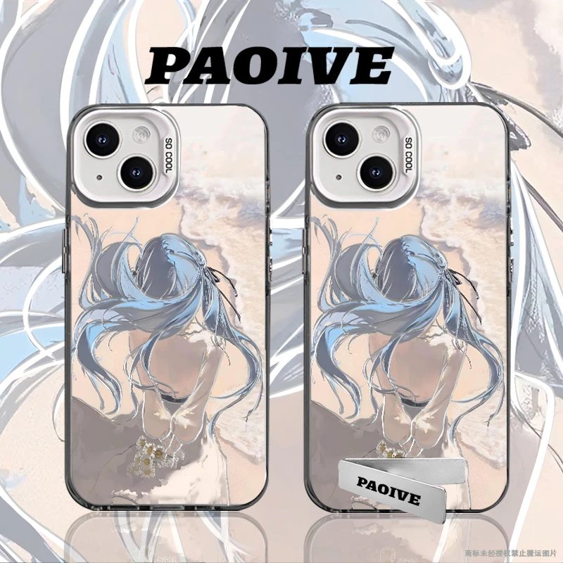 适用苹果华为vivo一加iPhone14小米三星申鹤防摔彩银手机壳