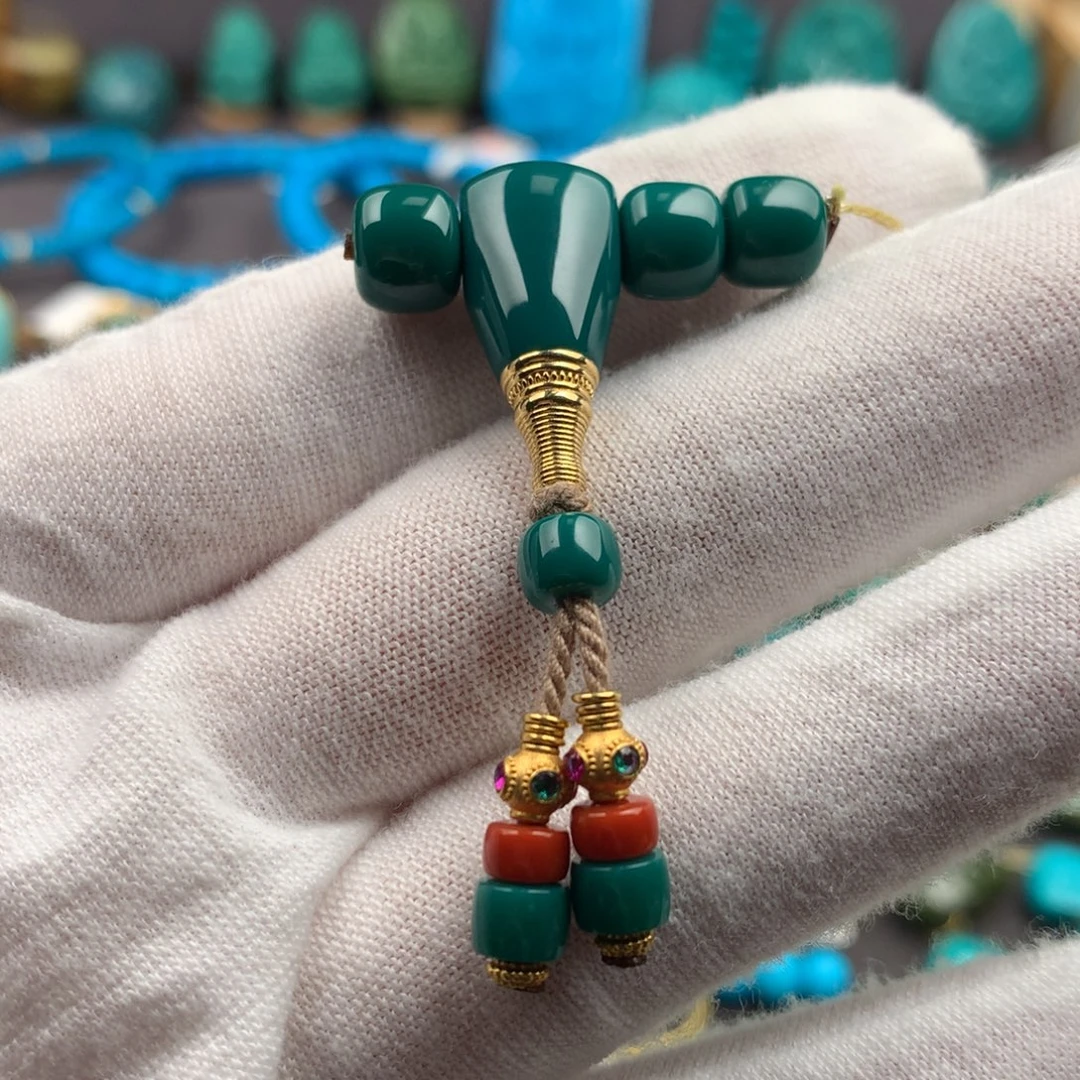 绿松石18K金镶嵌绿松石7mm