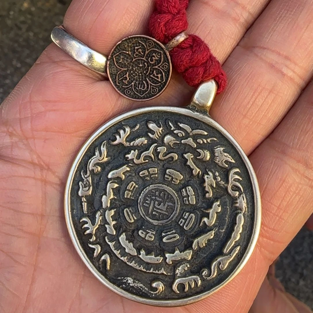 精品立马铜九宫牌九个咒点