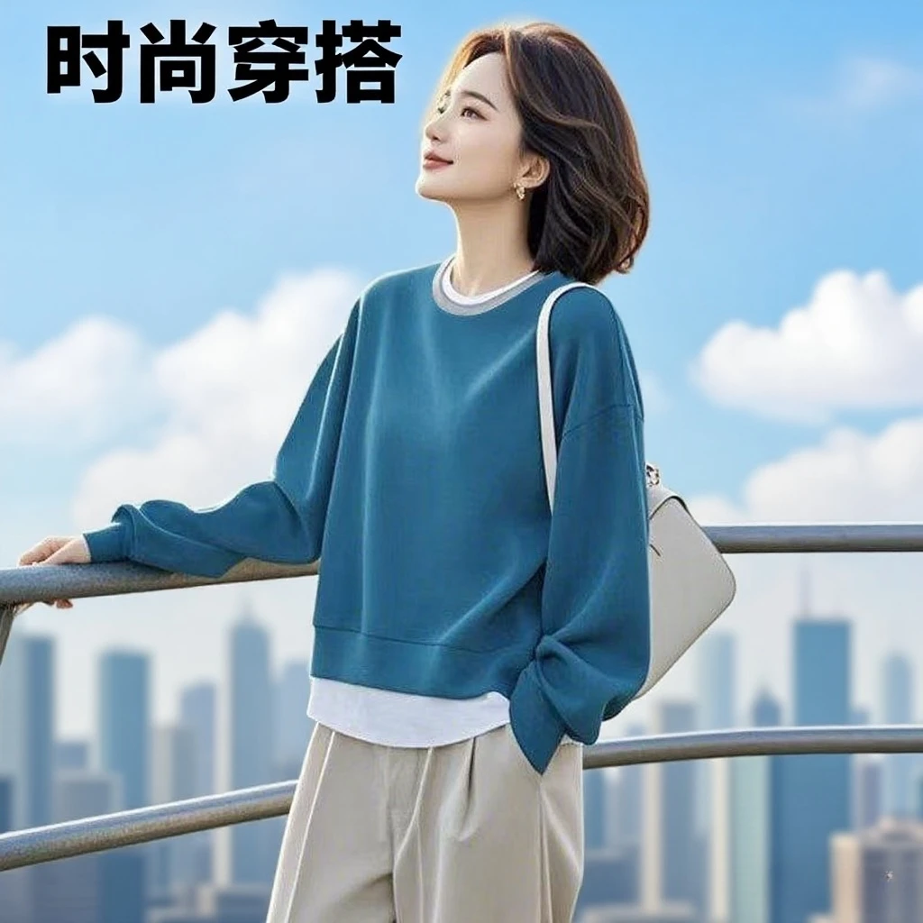 【运费险】爆款正品早秋卫衣新款洋气宽松韩版休闲显瘦百搭女士上衣