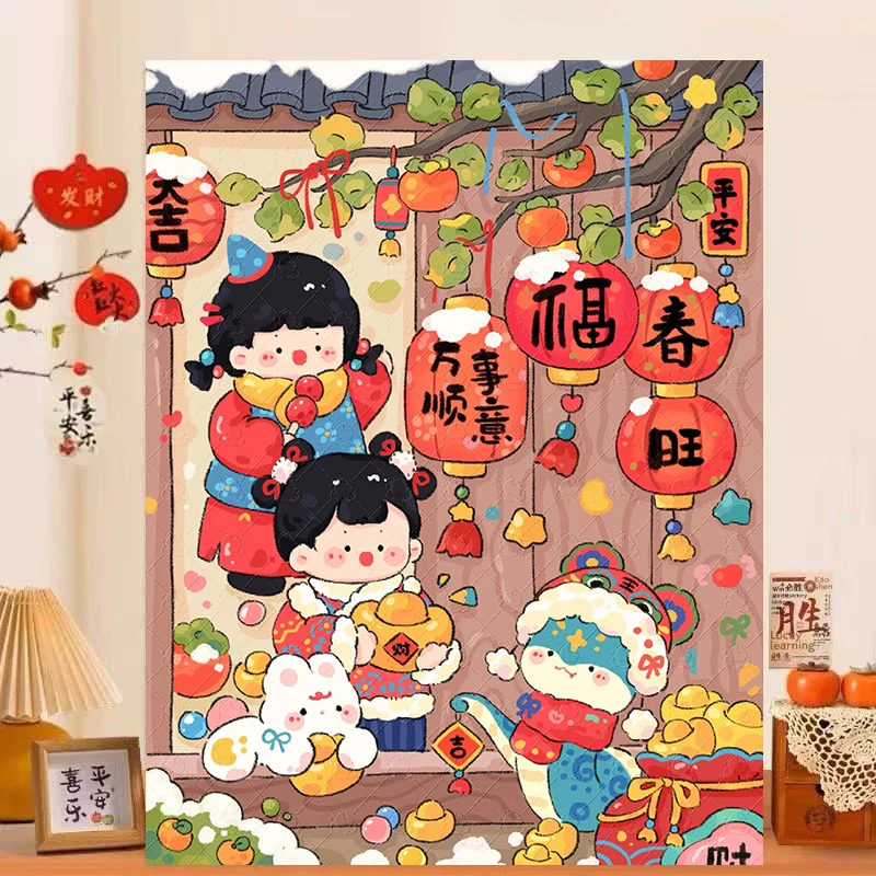 独家版权恭喜发财钻石画 手工DIY 钻石贴画 装饰画