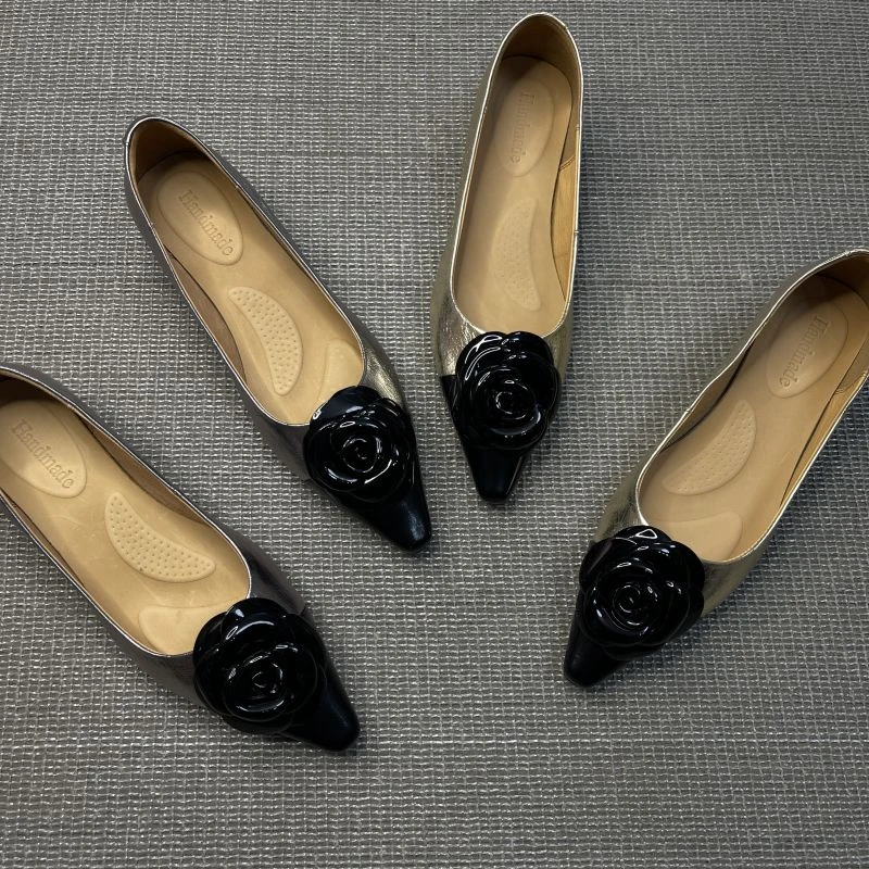 跟高3cm～ 简约风通勤单鞋尖头细跟优雅女新款温柔时尚浅口单鞋