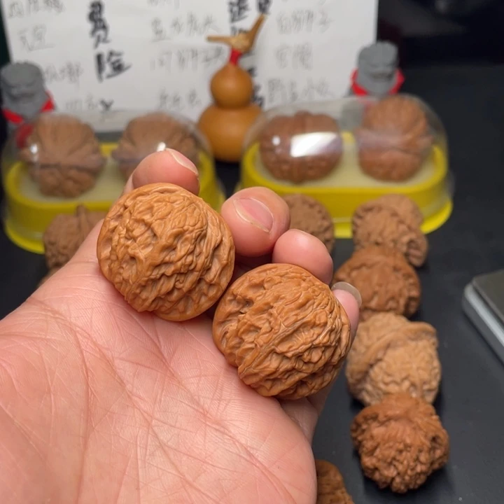 文玩核桃把件35磨盘35