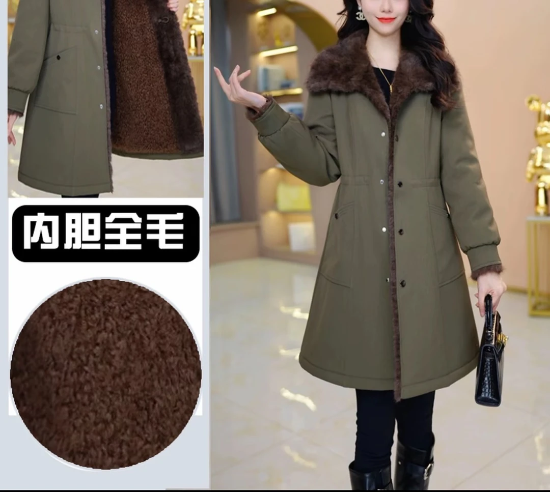 彩萱服饰【加绒加厚】派克服气质减龄收腰显瘦派克服 M-4XL-28565