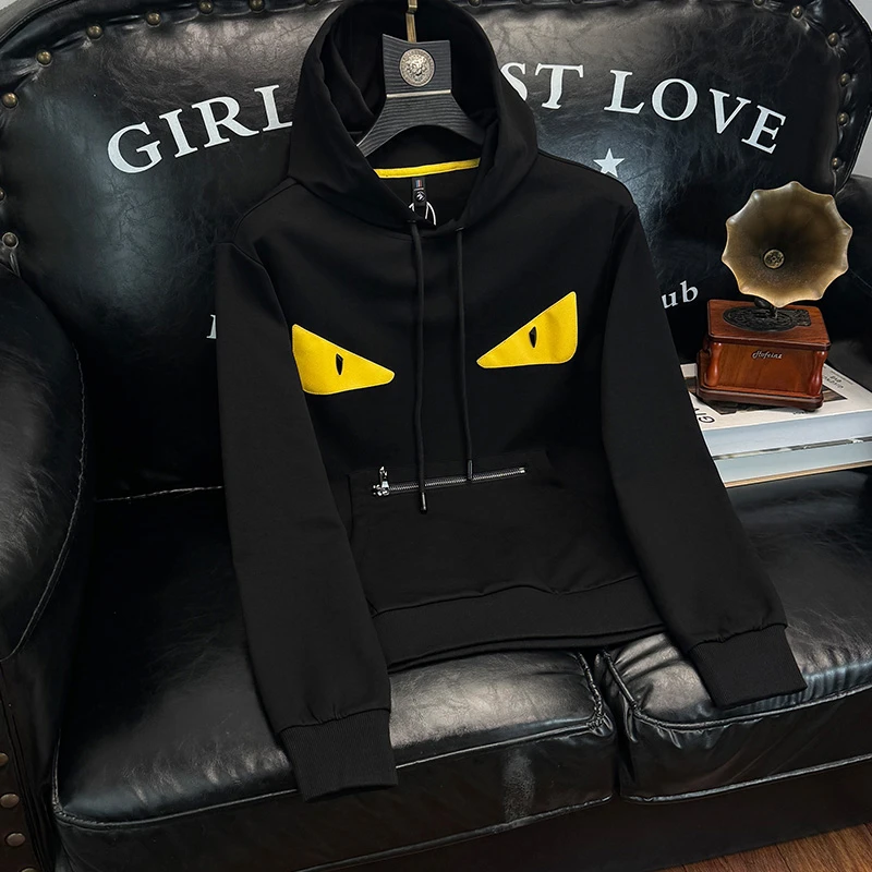 奇珀菲仑连帽套头卫衣男士秋季新款欧货潮牌休闲潮流打底衫