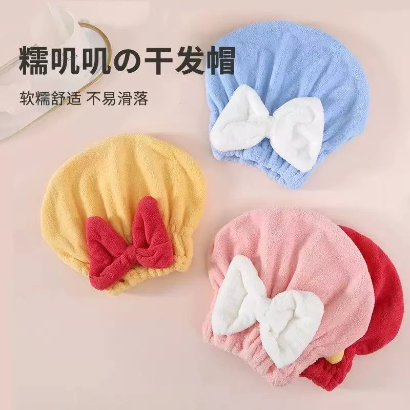 【生活好物】大蝴蝶结兔扣珊瑚绒加厚吸水速干发帽包头浴帽网红可爱