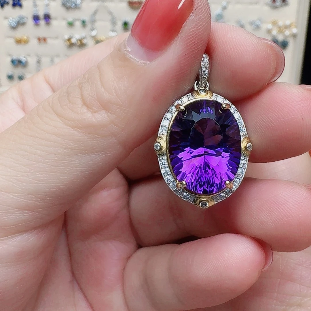 水晶吊坠(不含链)银S925镶嵌