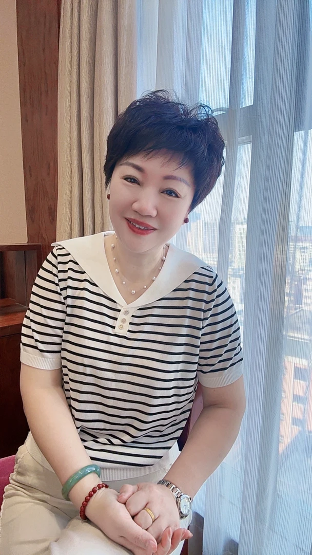 【于姐】2230休闲减龄海军领条纹短袖天丝小衫