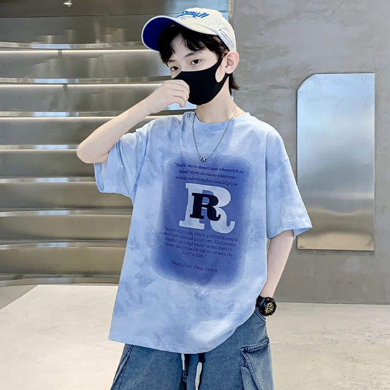 男童短袖夏季薄款2025新款5-15岁中大童休闲韩版半袖T洋气儿童t恤