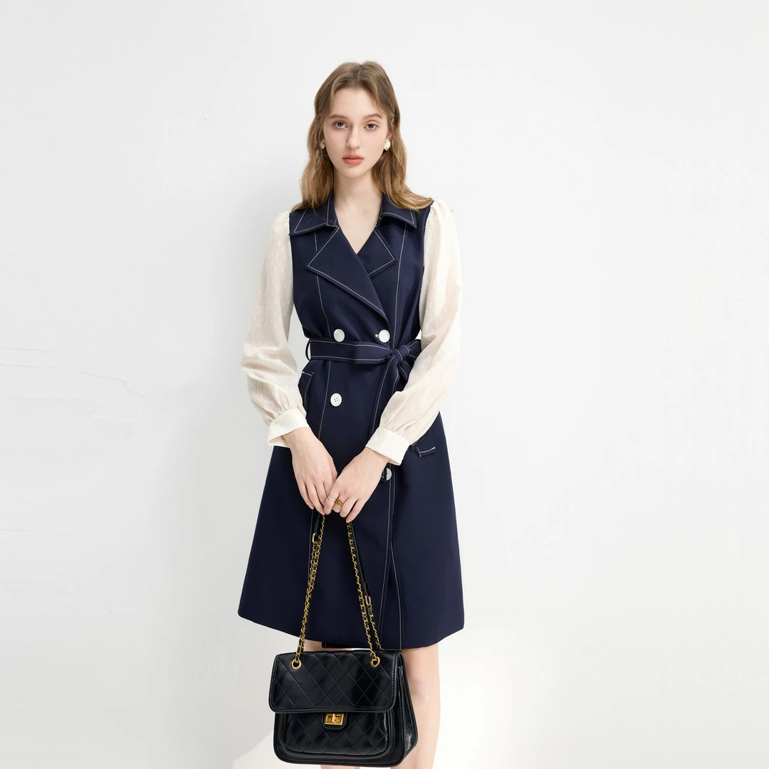 秋水伊人｜【2025冬款】简约小个子西装连衣裙通勤时尚翻驳领中裙