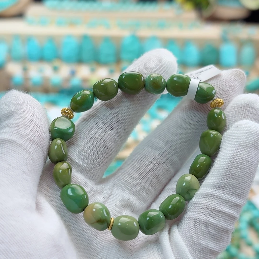 绿松石18K金镶嵌珠宝奇石