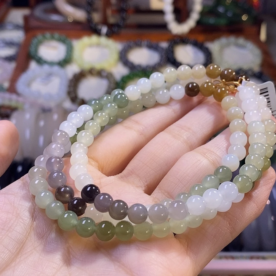 颈饰未镶嵌和田玉多宝毛衣链6m毕业级