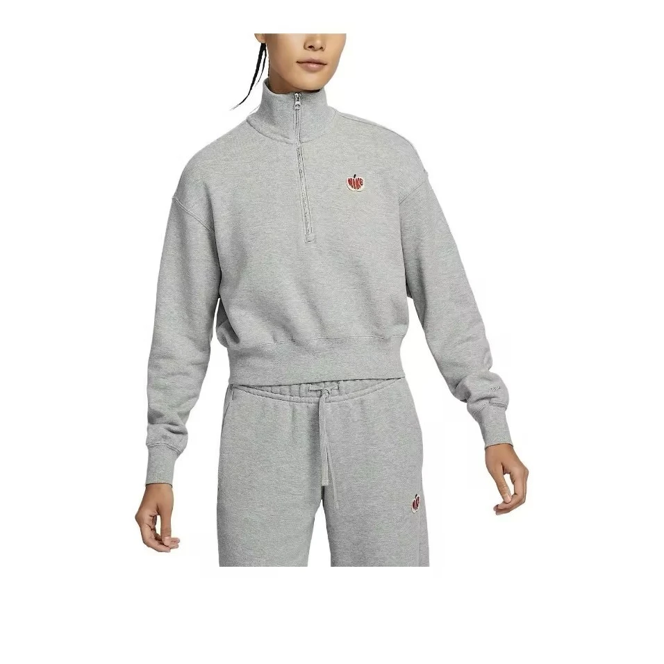 NIKE耐克女子NSW PHNX FLC QZ CROP GCEL短款运动衫HV8731-063