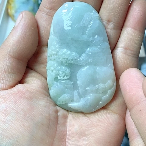 翡翠颈饰未镶嵌天然缅甸翡翠a货