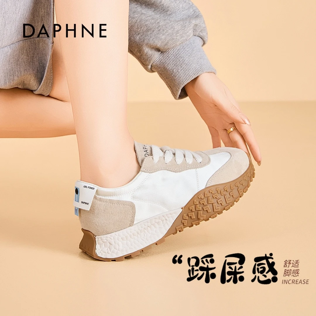达芙妮德训鞋厚底时尚女鞋秋季新款复古拼色百搭运动休闲鞋AM鞋子