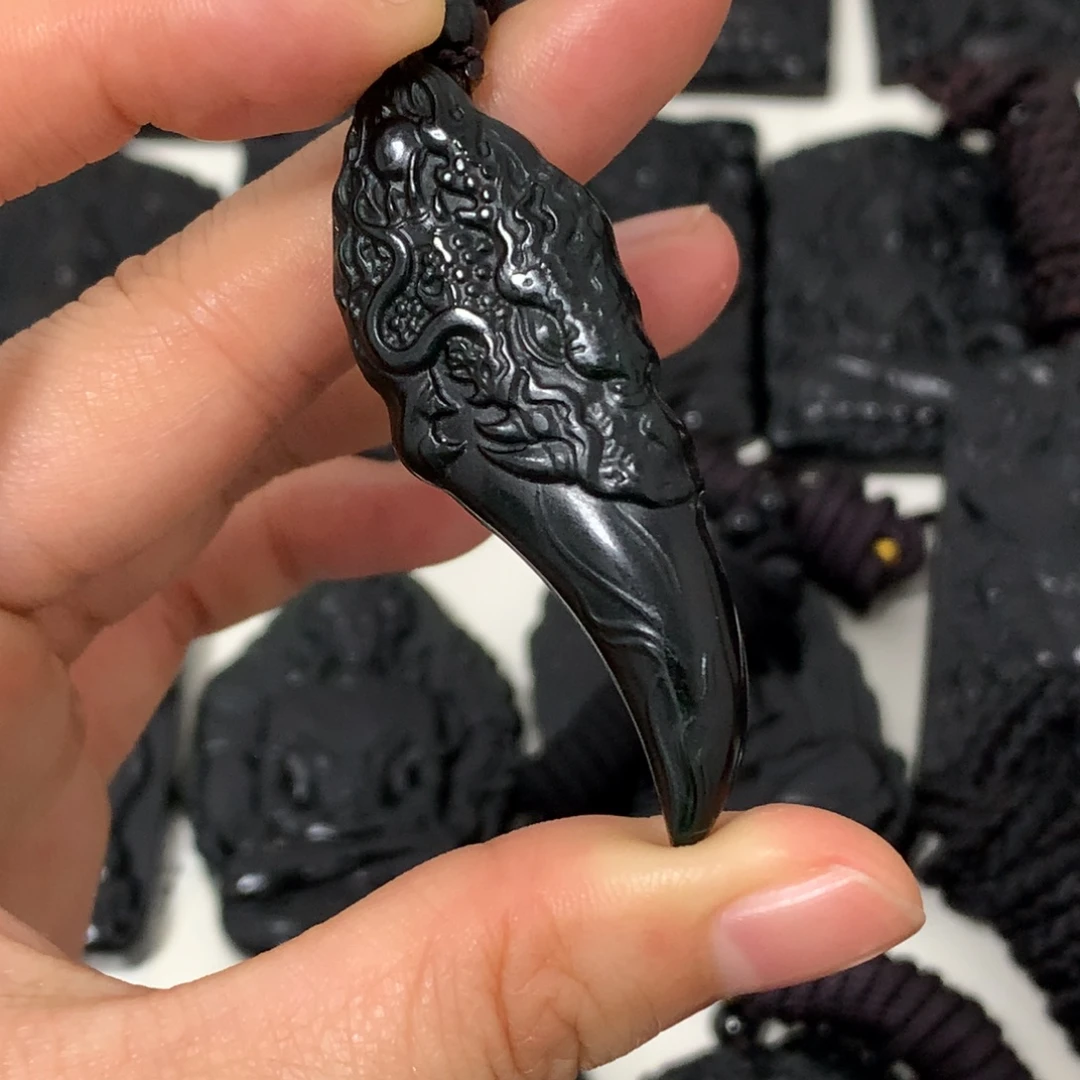 翡翠未镶嵌颈饰天然缅甸a货钢琴黑挂件