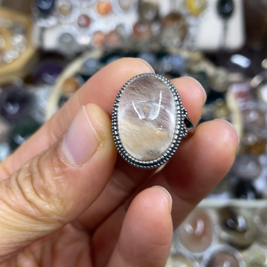 【闪购商品】银S925镶嵌珠宝半成品水晶戒指