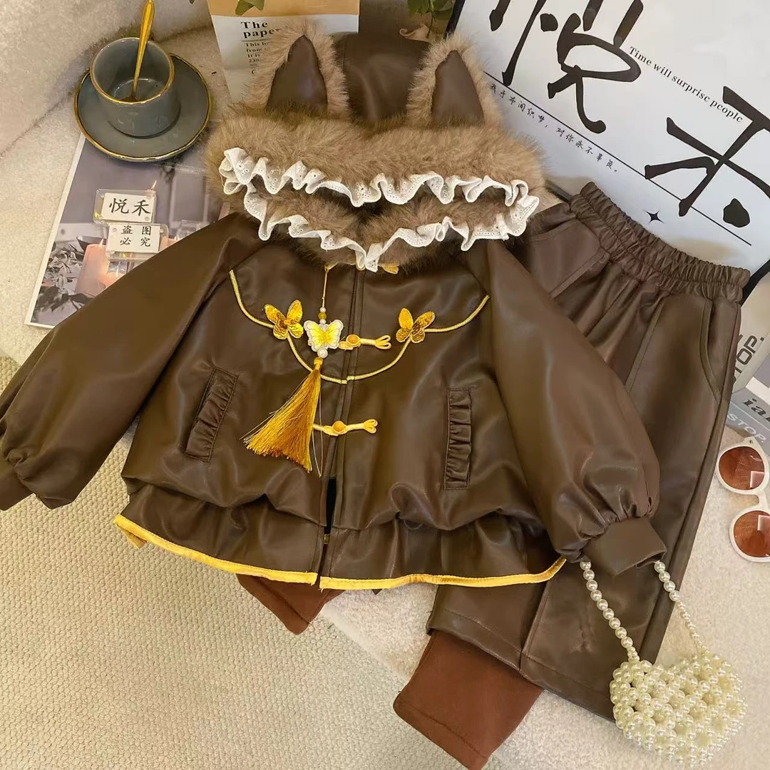 Y2【悦禾】女童新款秋冬韩版百搭洋气加厚童装新款套装60390