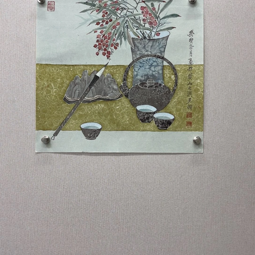 国画艺术家真人手绘