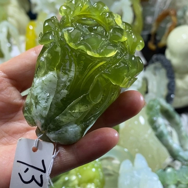 岫玉未镶嵌岫玉手把