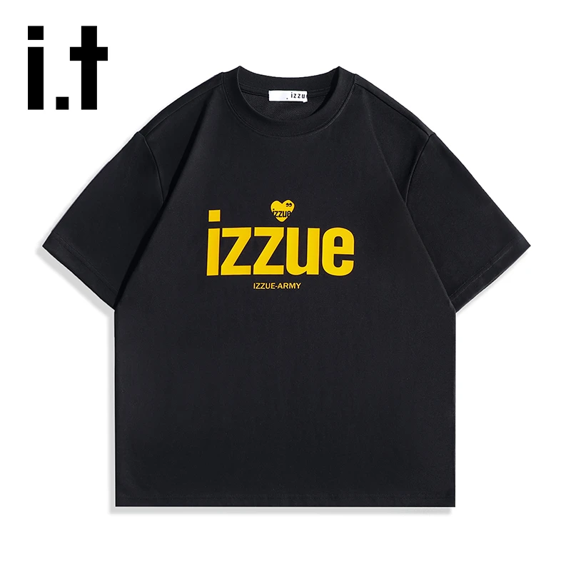 i.t izzue潮牌简约印花短袖T恤男生夏季新款纯棉圆领半袖青年上衣